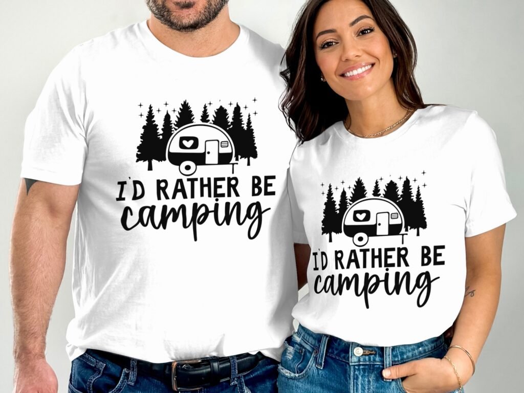 I'd Rather Be Camping T-Shirt | Retro Camper Graphic Tee
