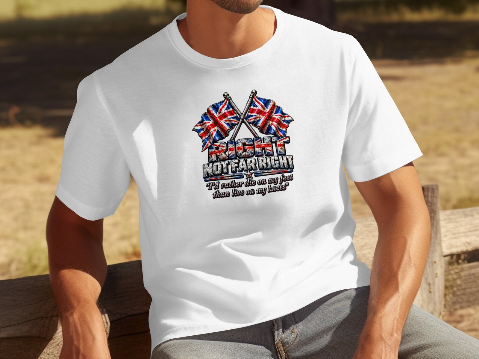 Right Not Far Right British Flag Graphic T-Shirt