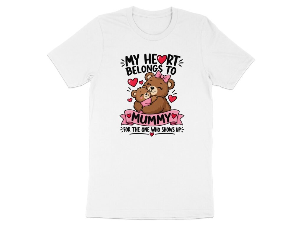 My Heart Belongs to Mummy Cute Bear T-Shirt