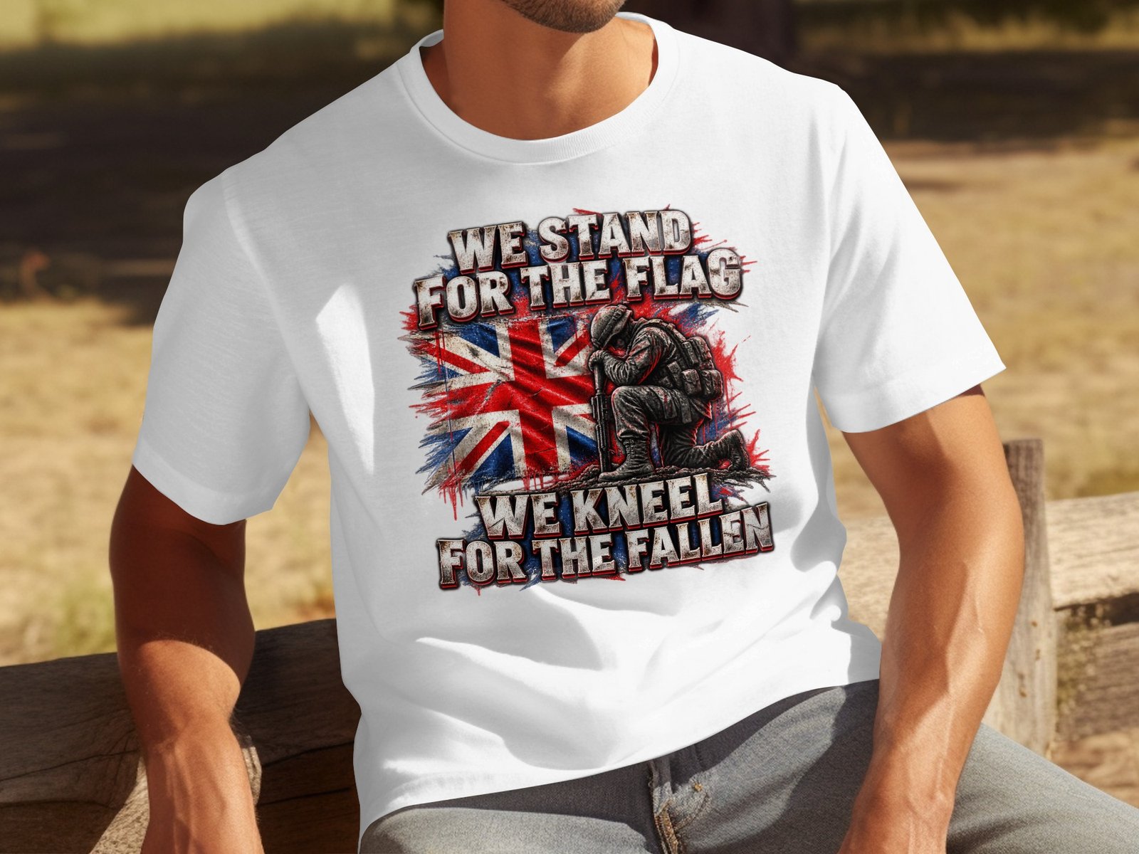 We Stand For The Flag Kneel For The Fallen T Shirt - Image 3