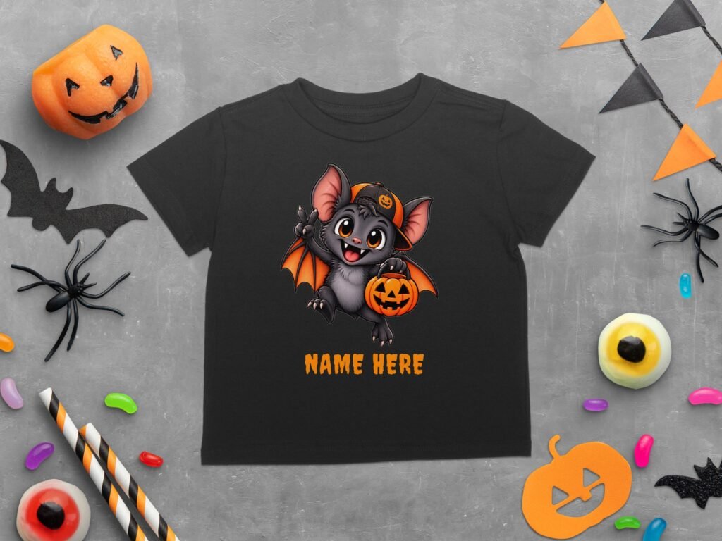 Cute Halloween Bat Graphic T-Shirt