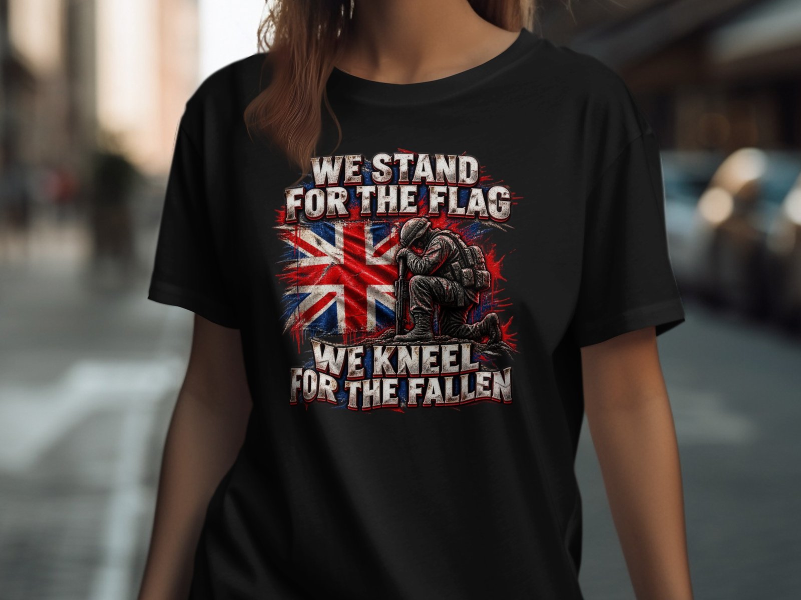 We Stand For The Flag Kneel For The Fallen T Shirt - Image 2