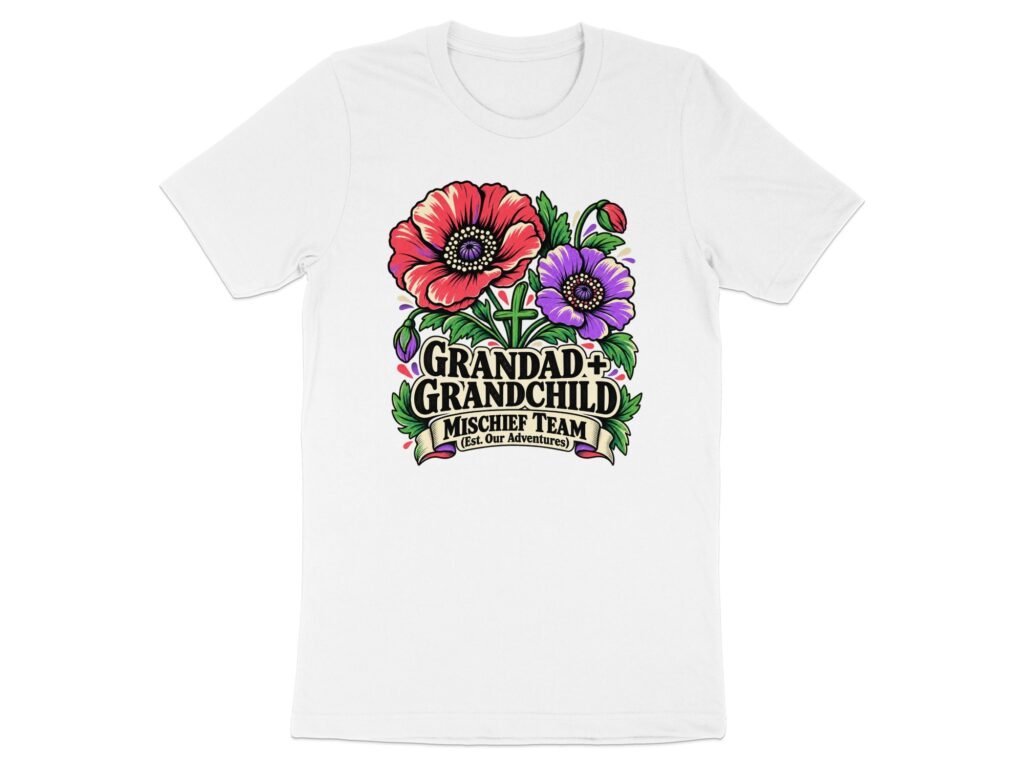 Grandad & Grandchild Mischief Team Floral T-Shirt