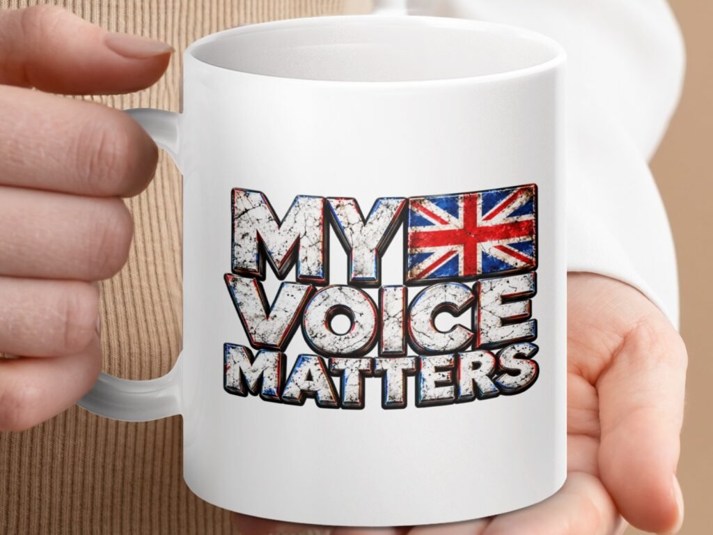 My Voice Matters British Flag Ceramic Mug