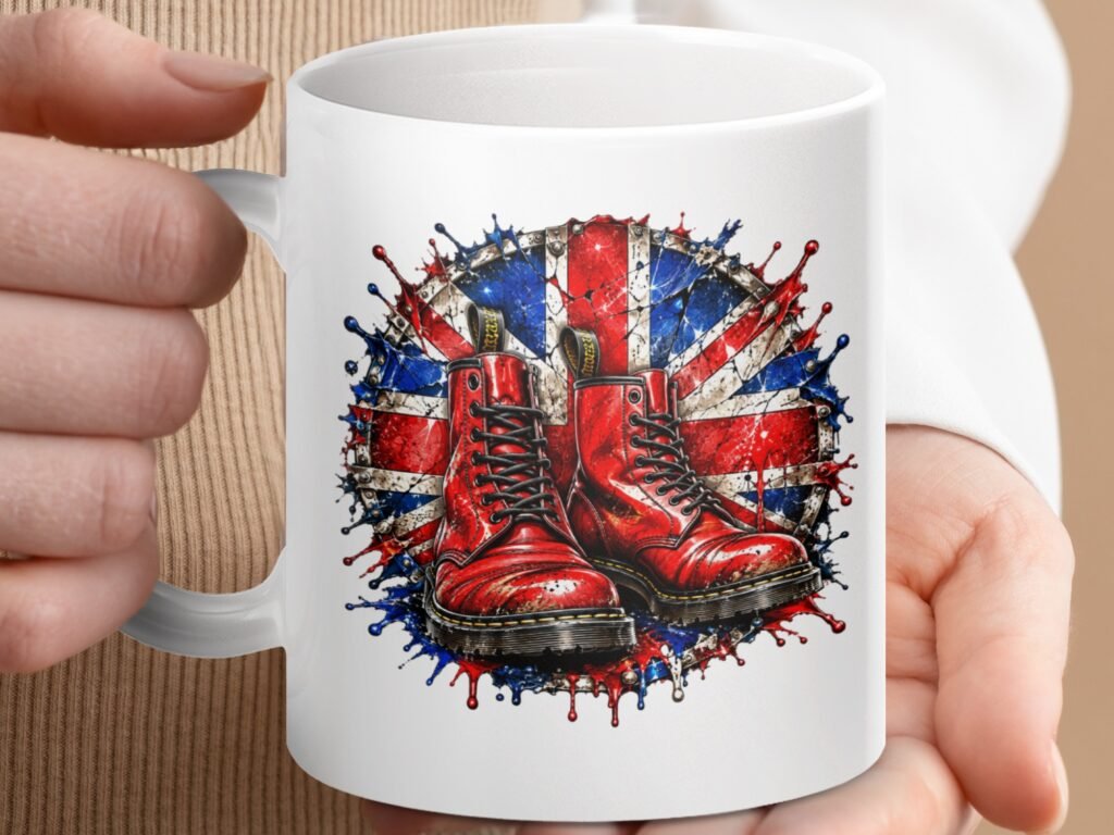 British Punk Rock Boots Union Jack Mug
