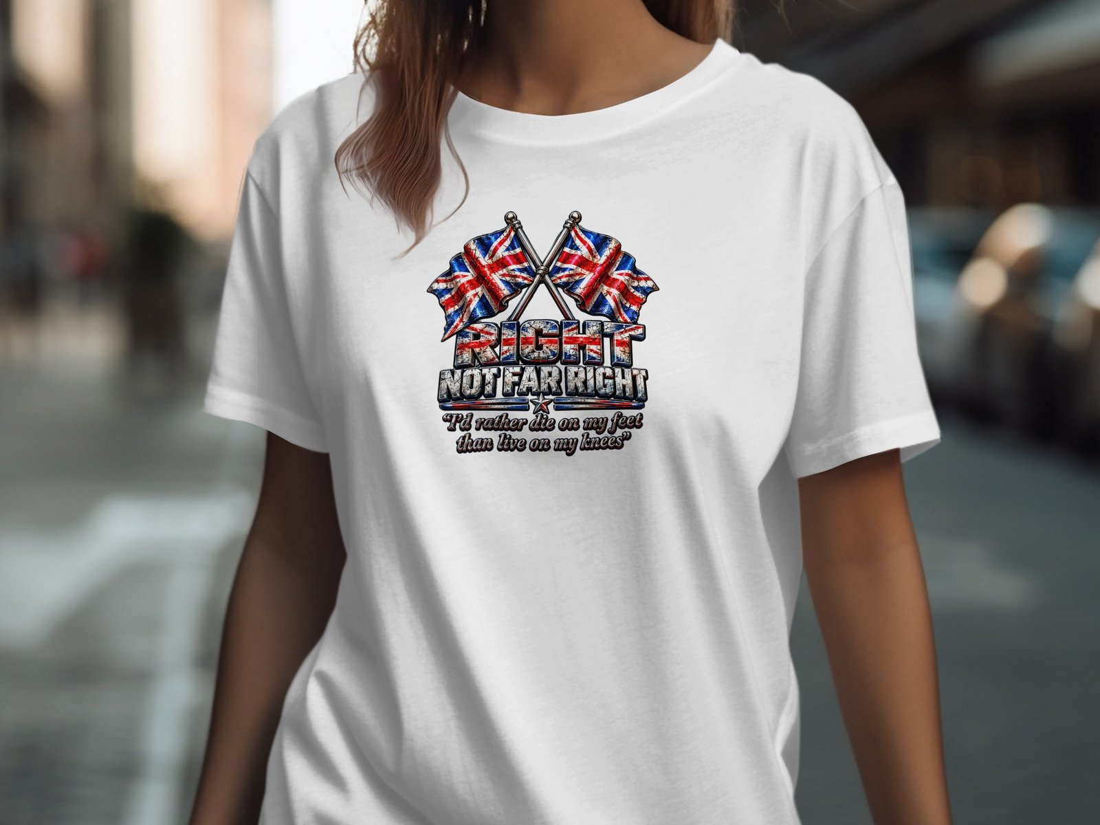 Right Not Far Right British Flag Graphic T-Shirt - Image 2
