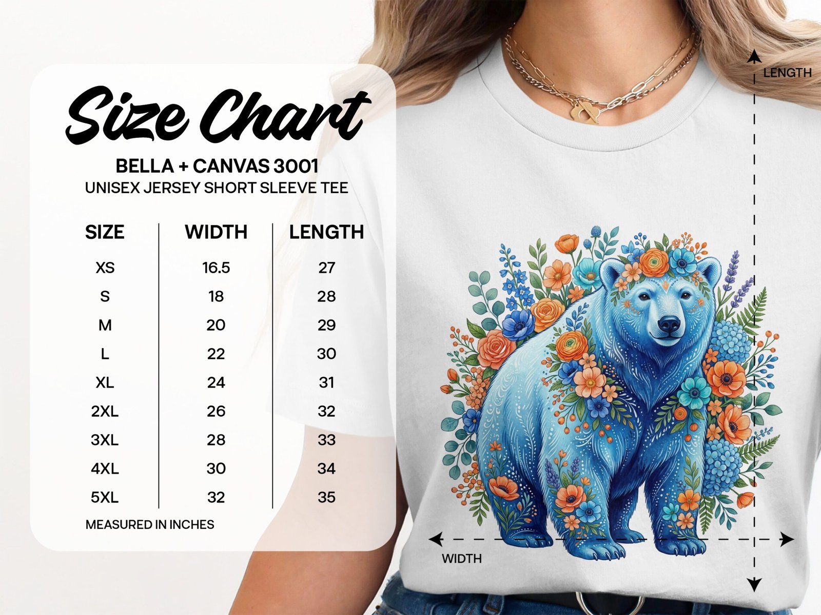 Floral Folk Art Bear T-Shirt - Image 10