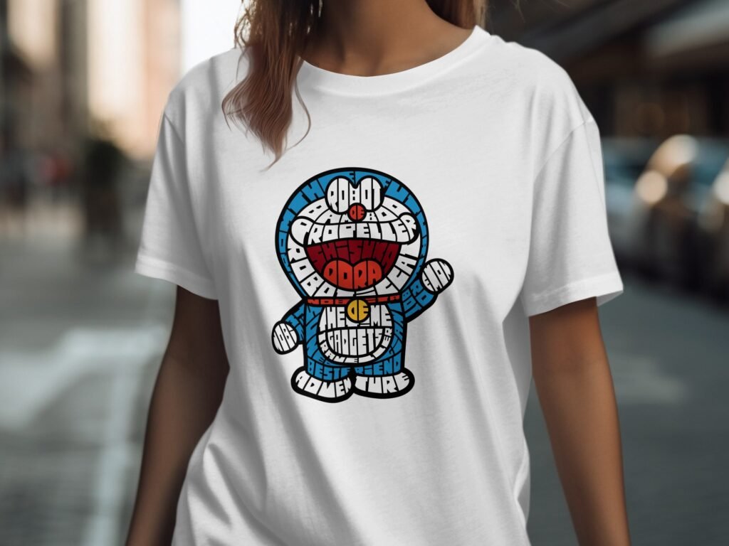 Retro Robot Cat Graphic T-Shirt