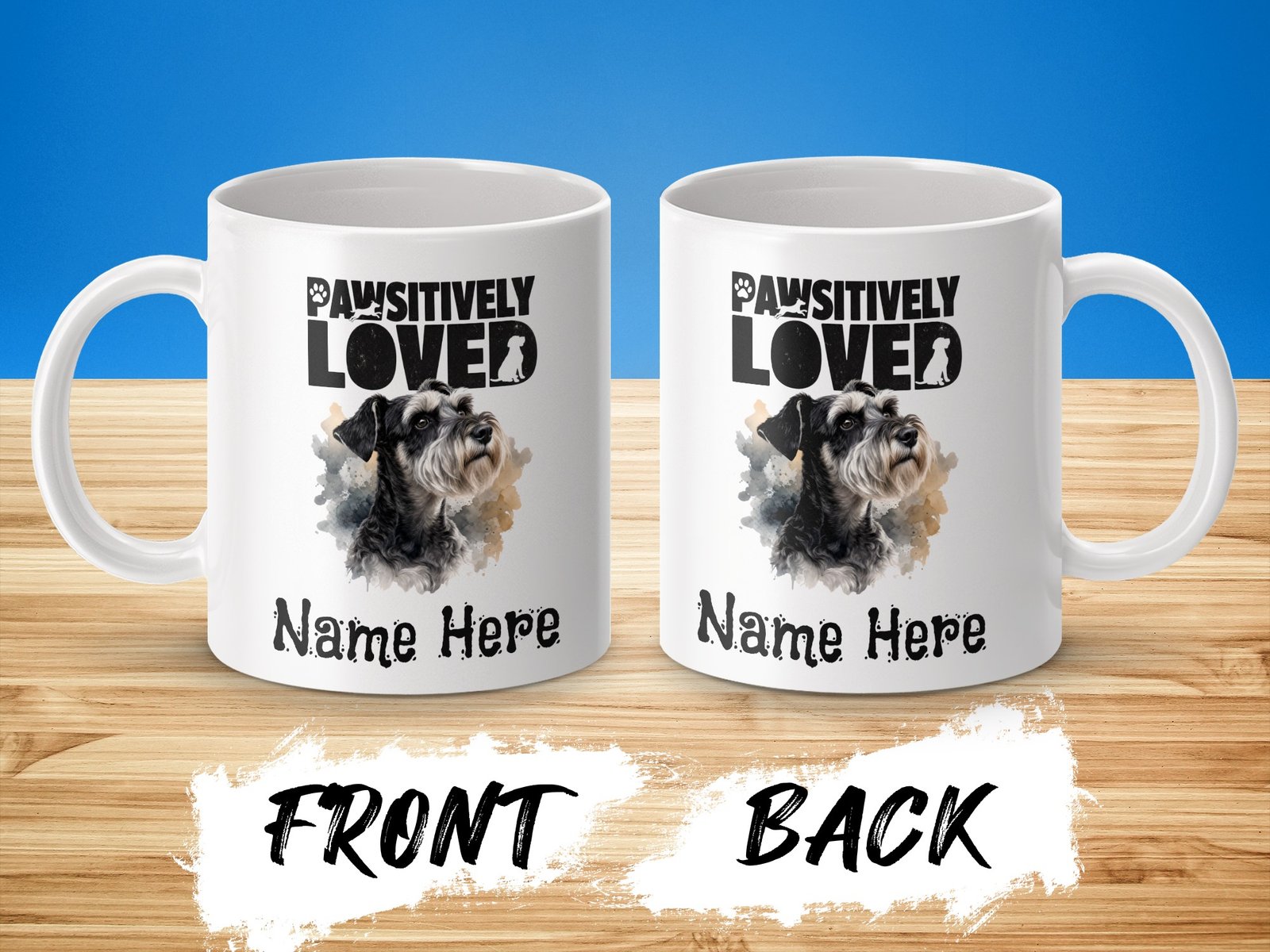 Personalized Schnauzer Pawsitively Loved Dog Mug - Image 2