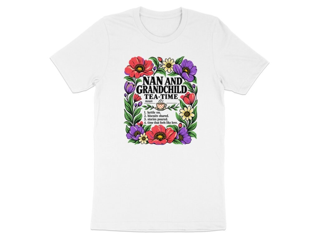 Nan and Grandchild Tea Time Floral T-Shirt