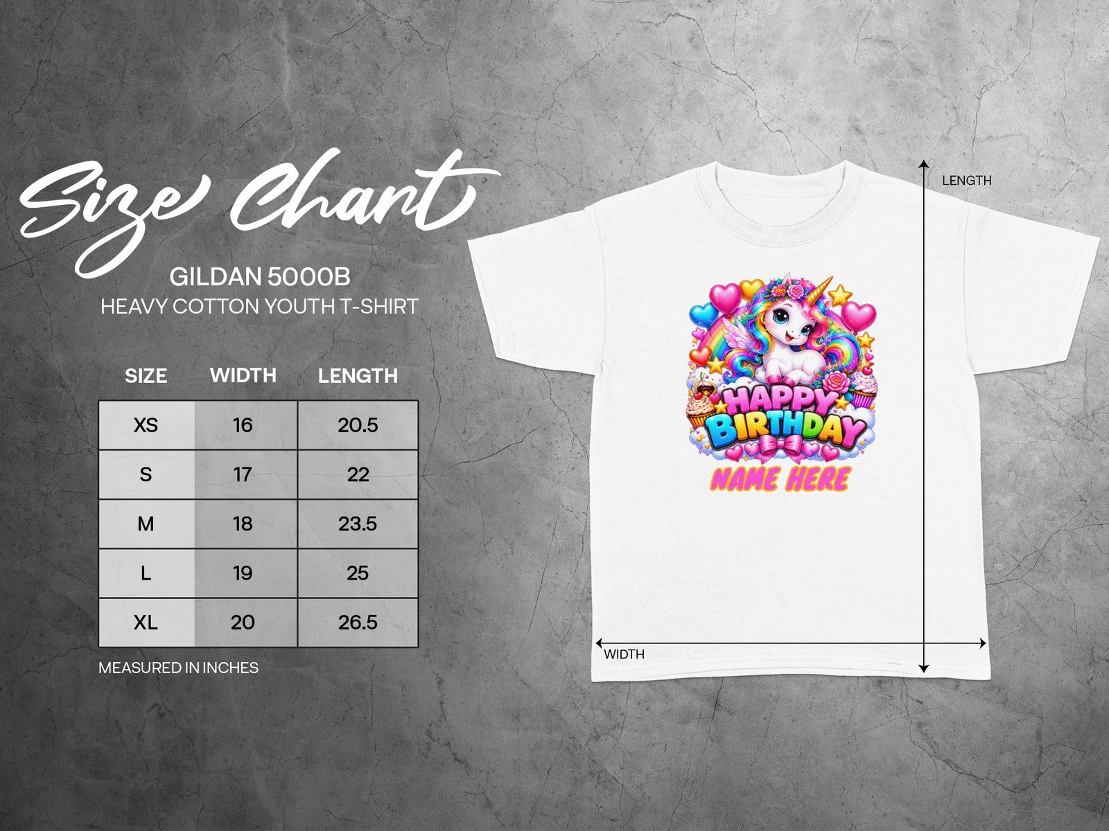 Custom Rainbow Unicorn Birthday T-Shirt - Image 5