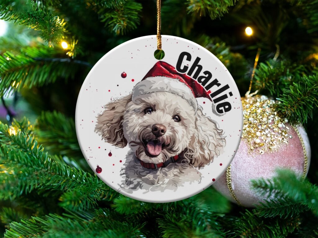 Personalized Santa Dog Christmas Ornament