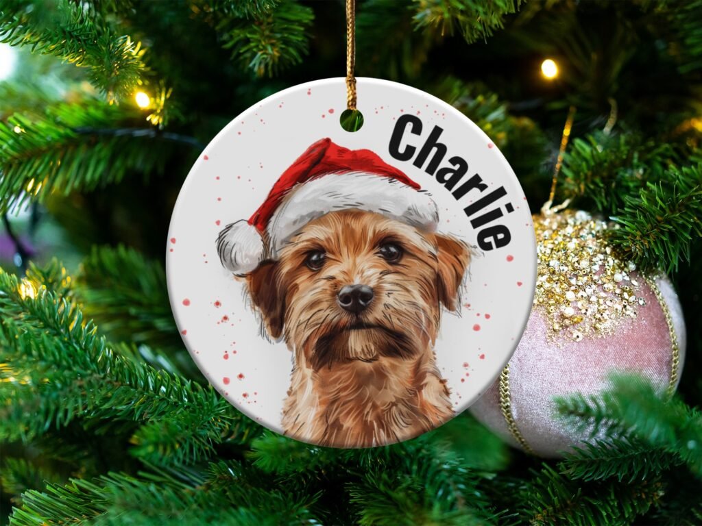 Personalized Yorkie Dog Christmas Ornament