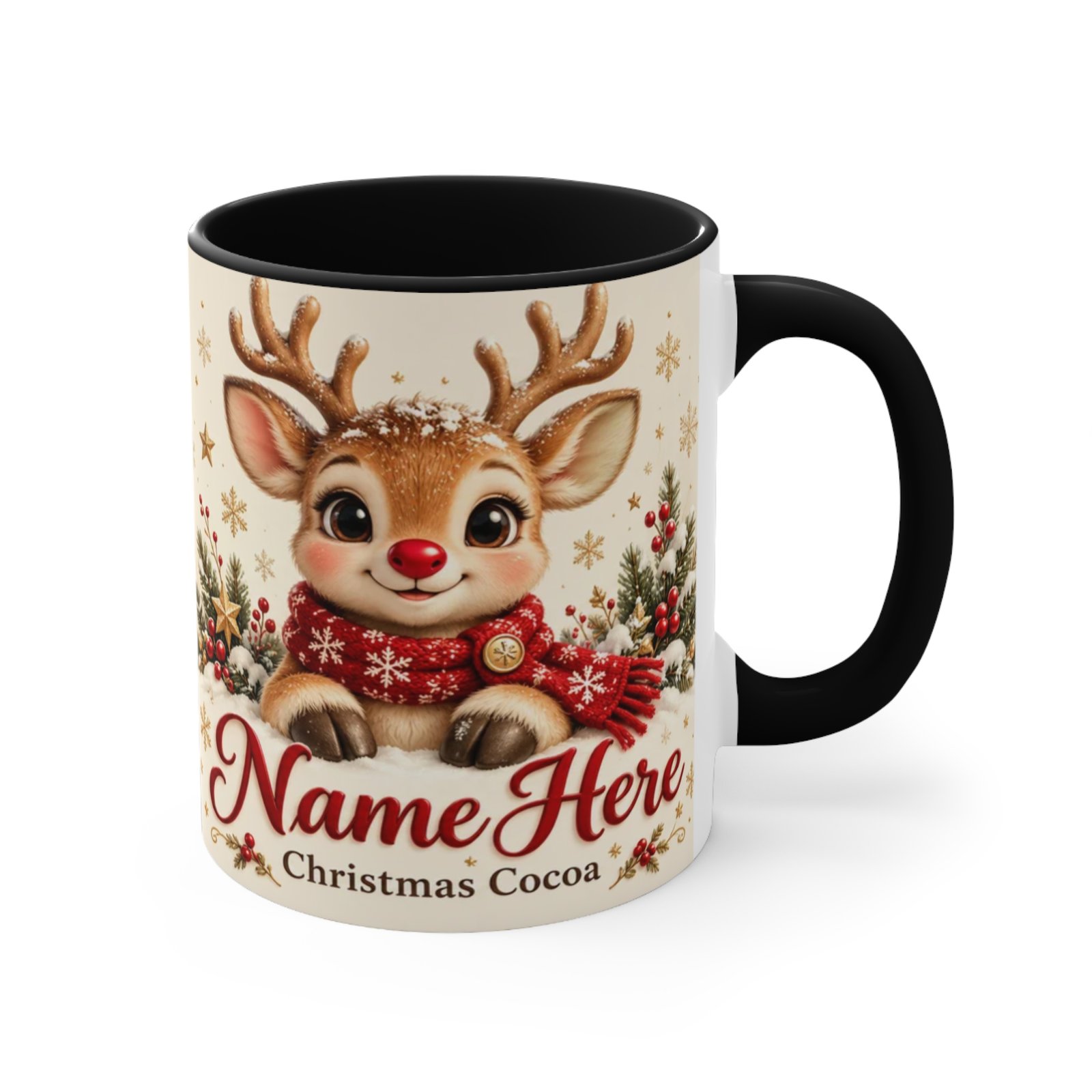 Personalized Reindeer Christmas Cocoa Mug - Image 5