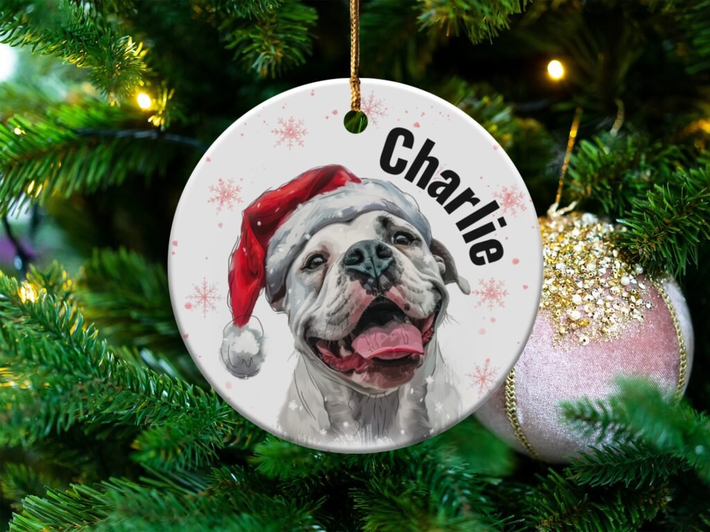 Custom Dog Santa Christmas Ornament