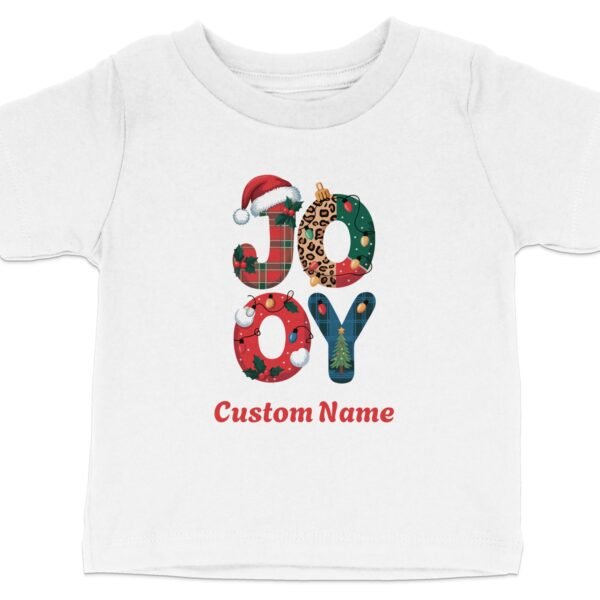 Custom Plaid & Leopard Joy Christmas T-Shirt