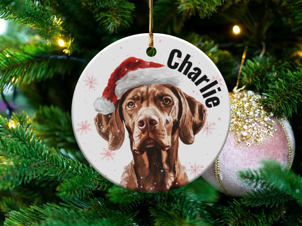 Personalized Vizsla Dog Christmas Ornament
