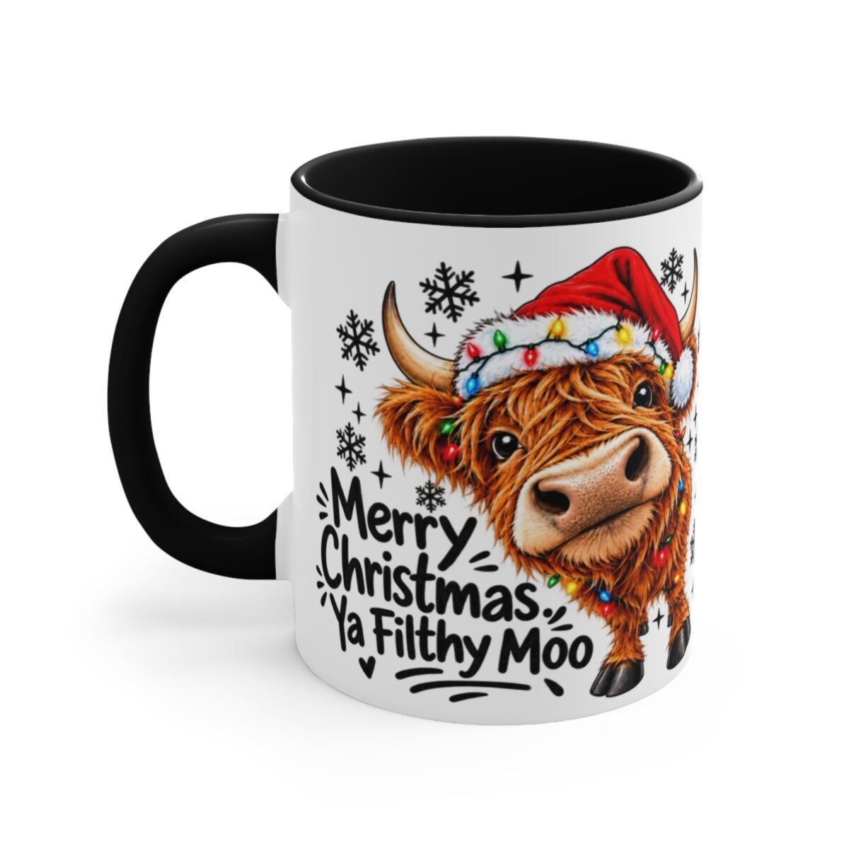 Merry Christmas Ya Filthy Moo Highland Cow Mug