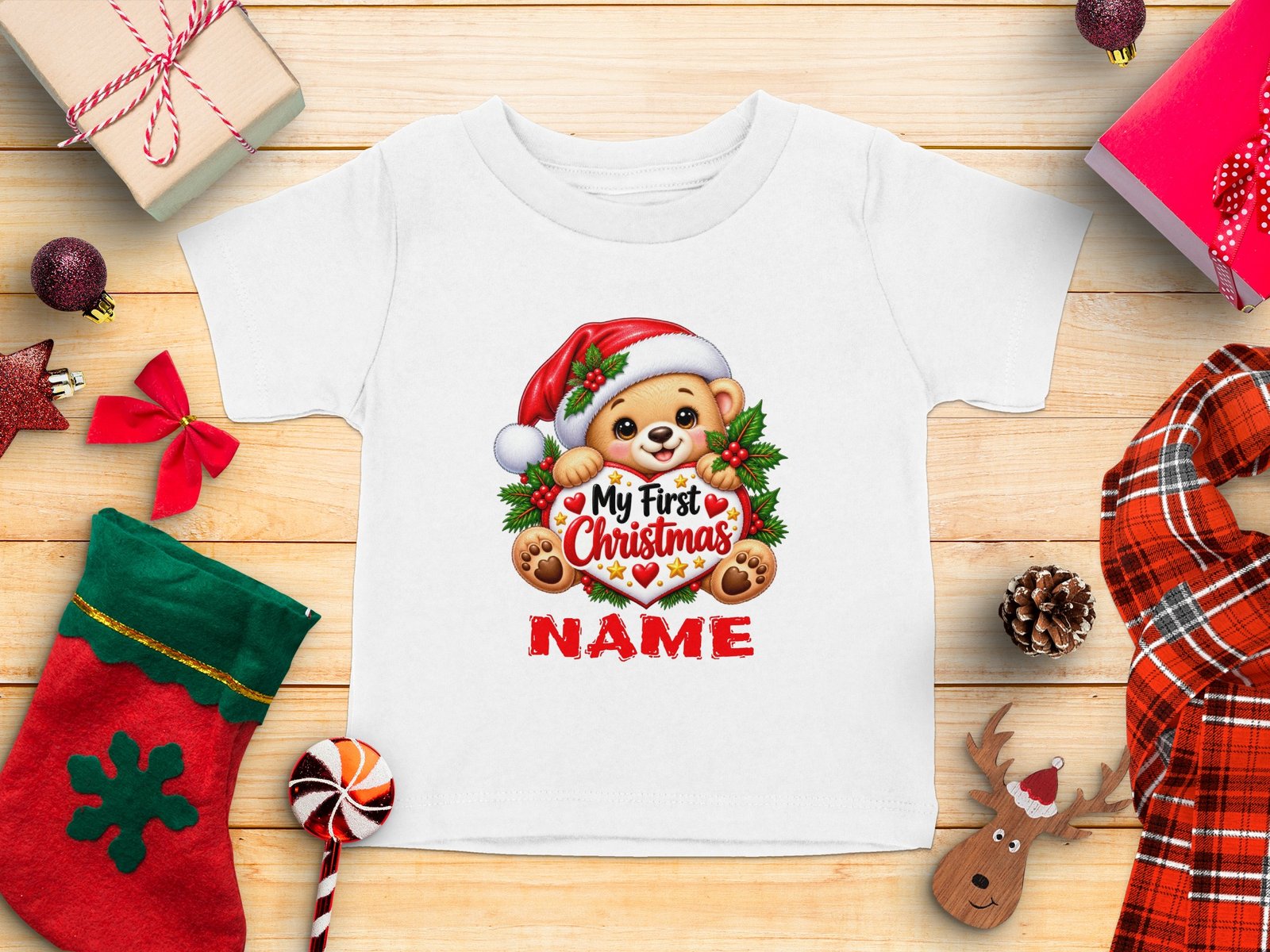 My First Christmas Teddy Bear Tee