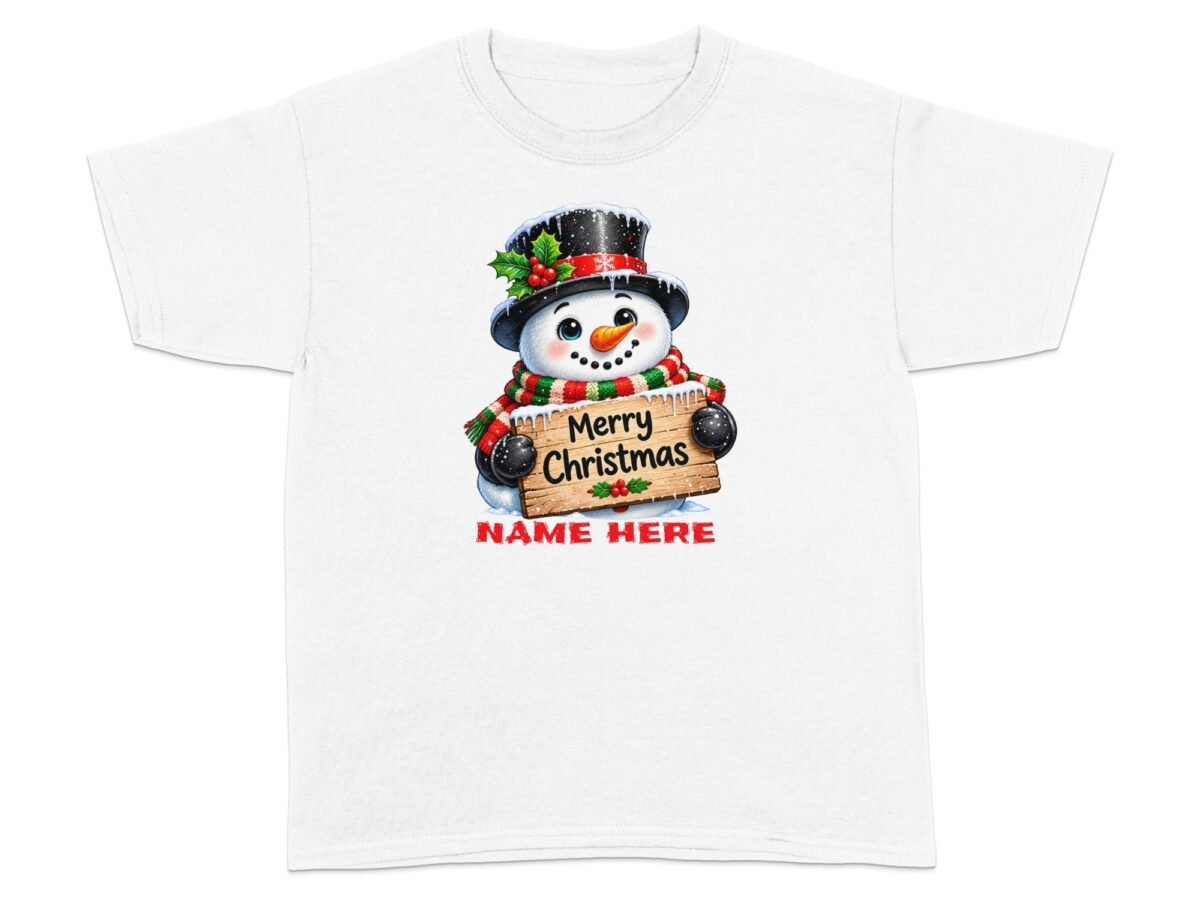 Personalized Merry Christmas Snowman T-Shirt