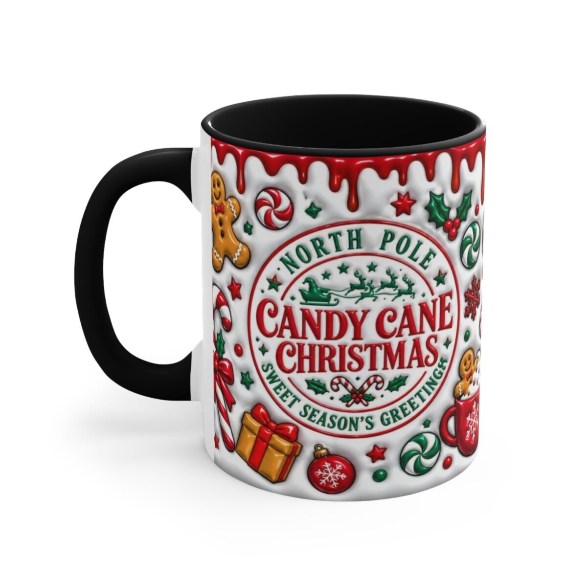 Candy Cane Christmas Mug - North Pole Holiday Drinkware