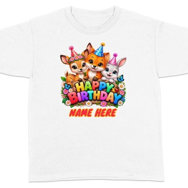 Woodland Animal Friends Happy Birthday T-Shirt