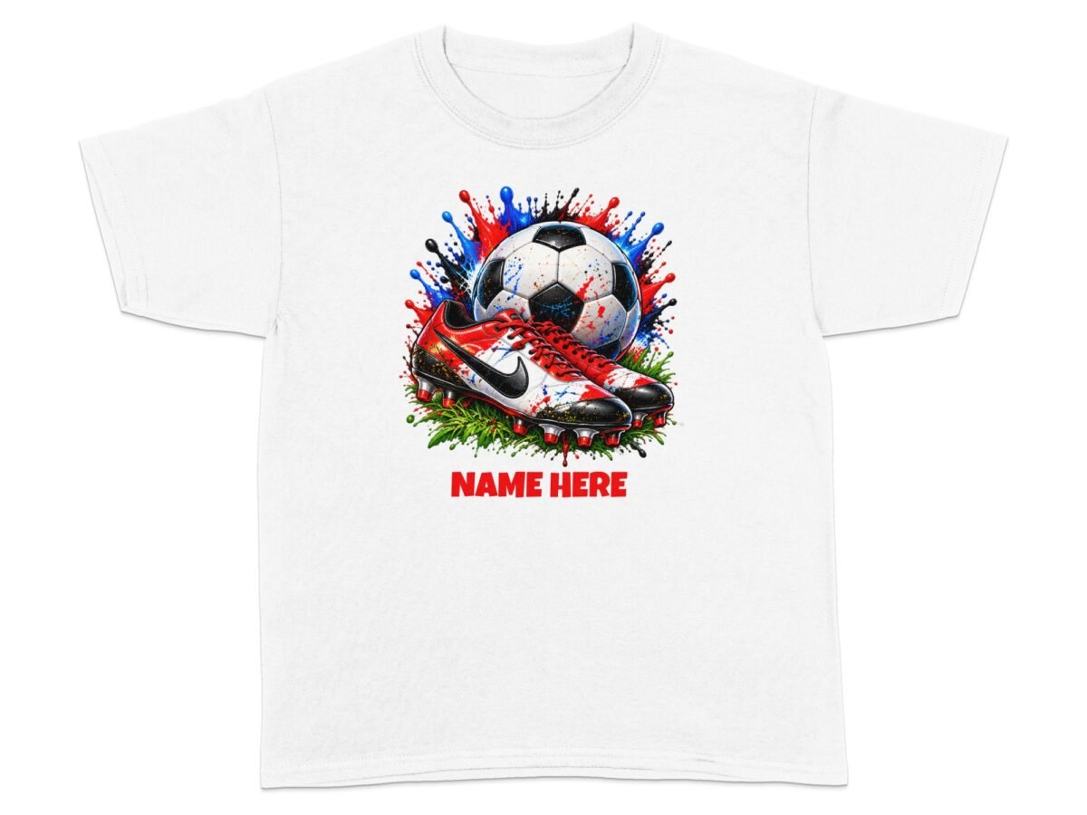 Custom Soccer Cleats & Ball Splatter T-Shirt