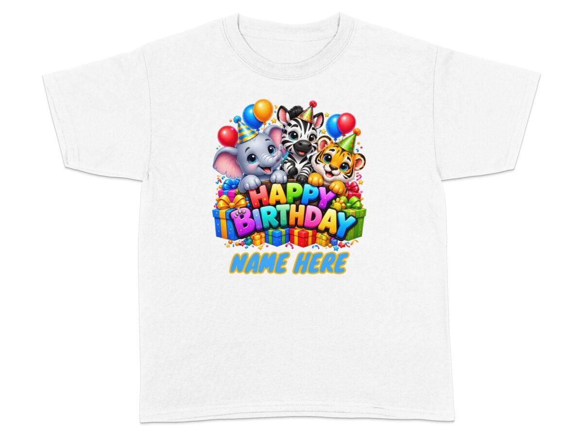 Personalized Safari Animal Birthday T-Shirt