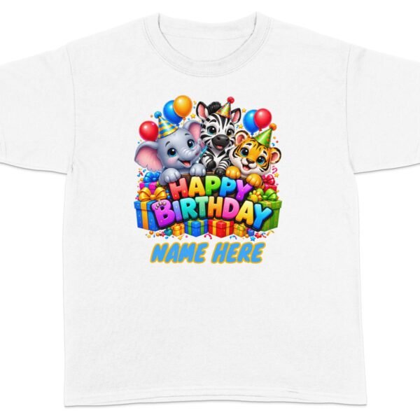 Personalized Safari Animal Birthday T-Shirt