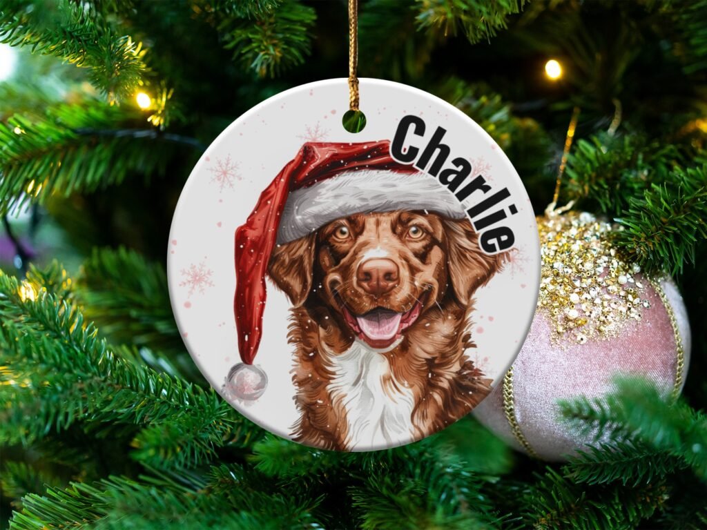 Personalized Santa Dog Christmas Ornament