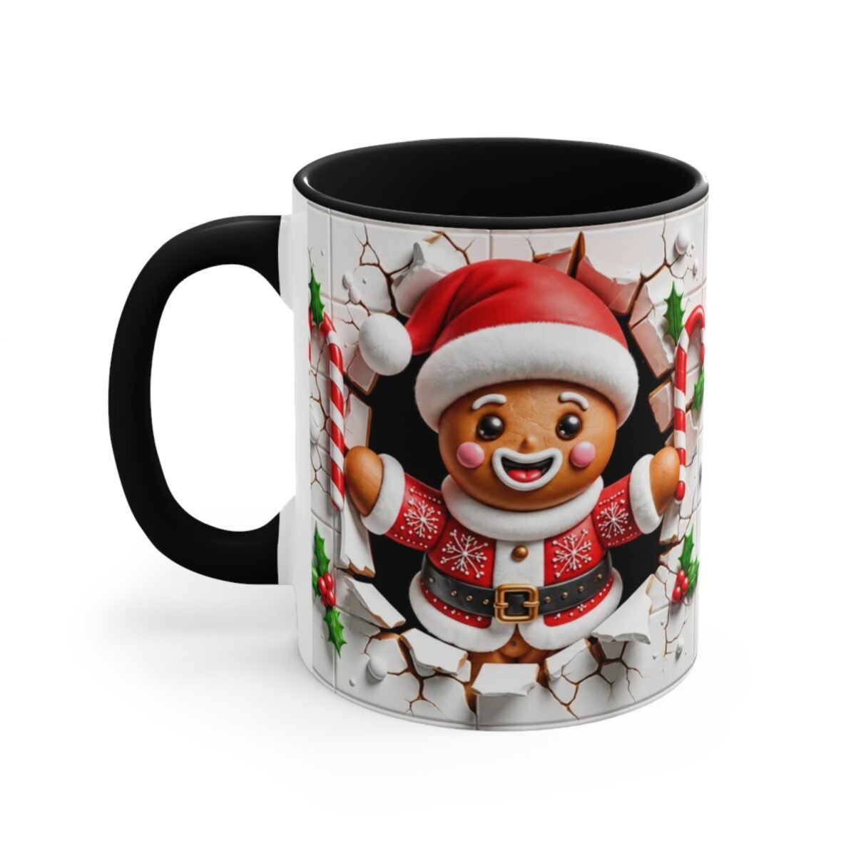 Festive 3D Gingerbread Santa Christmas Mug