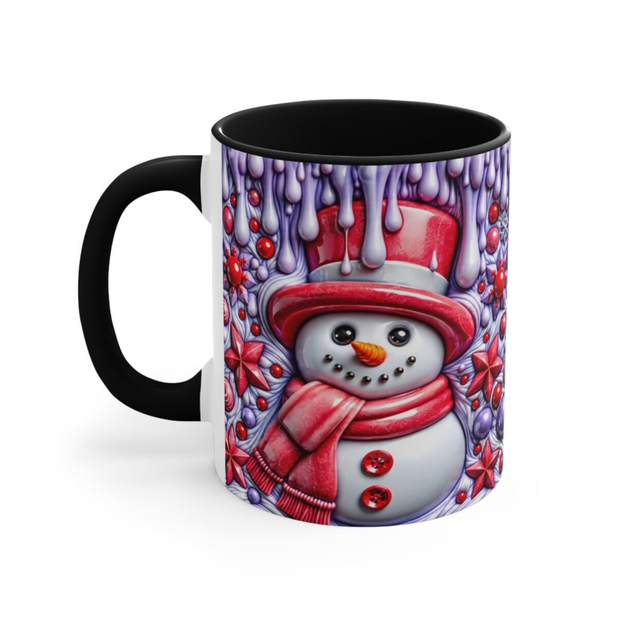 Glossy 3D Snowman Holiday Coffee Mug