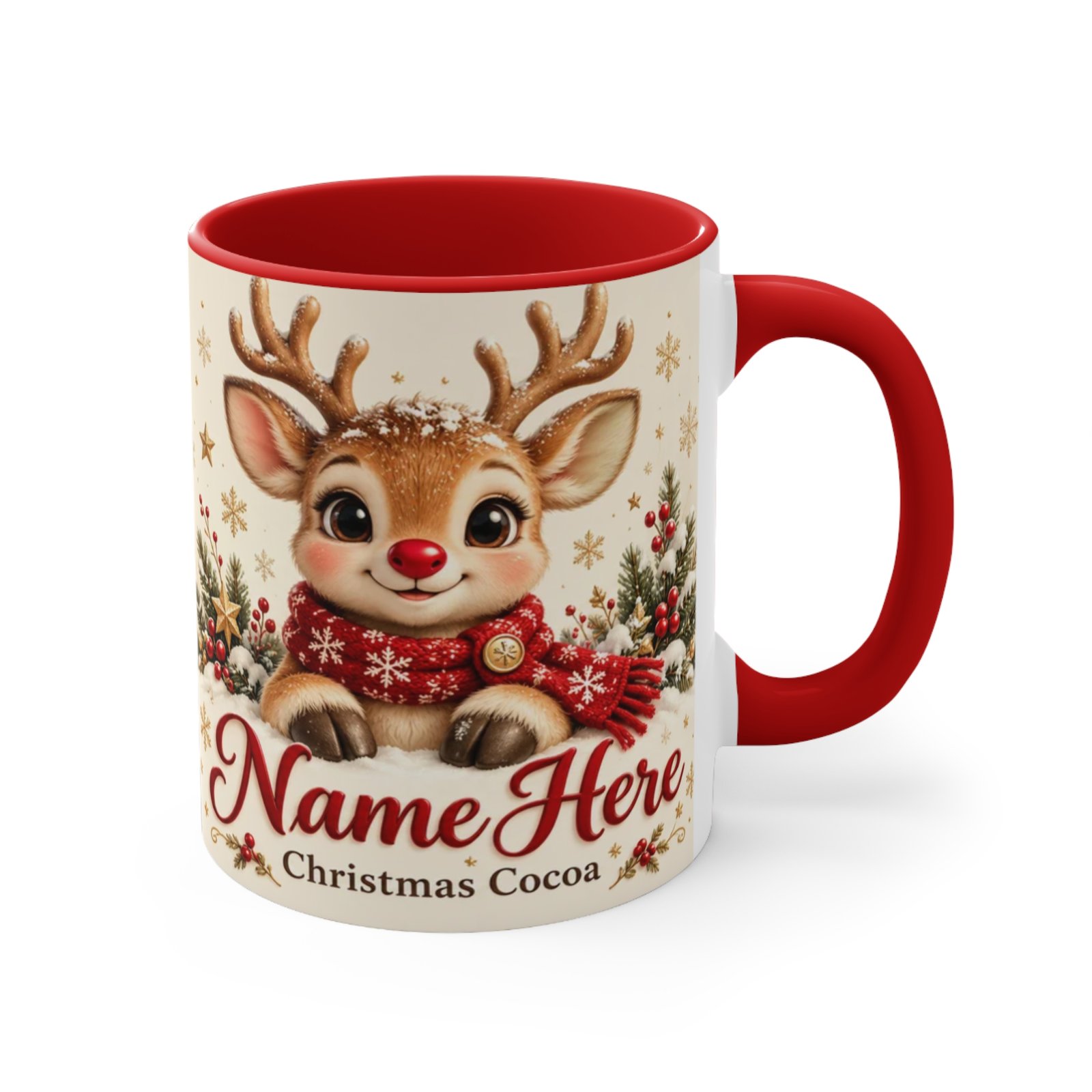 Personalized Reindeer Christmas Cocoa Mug - Image 8