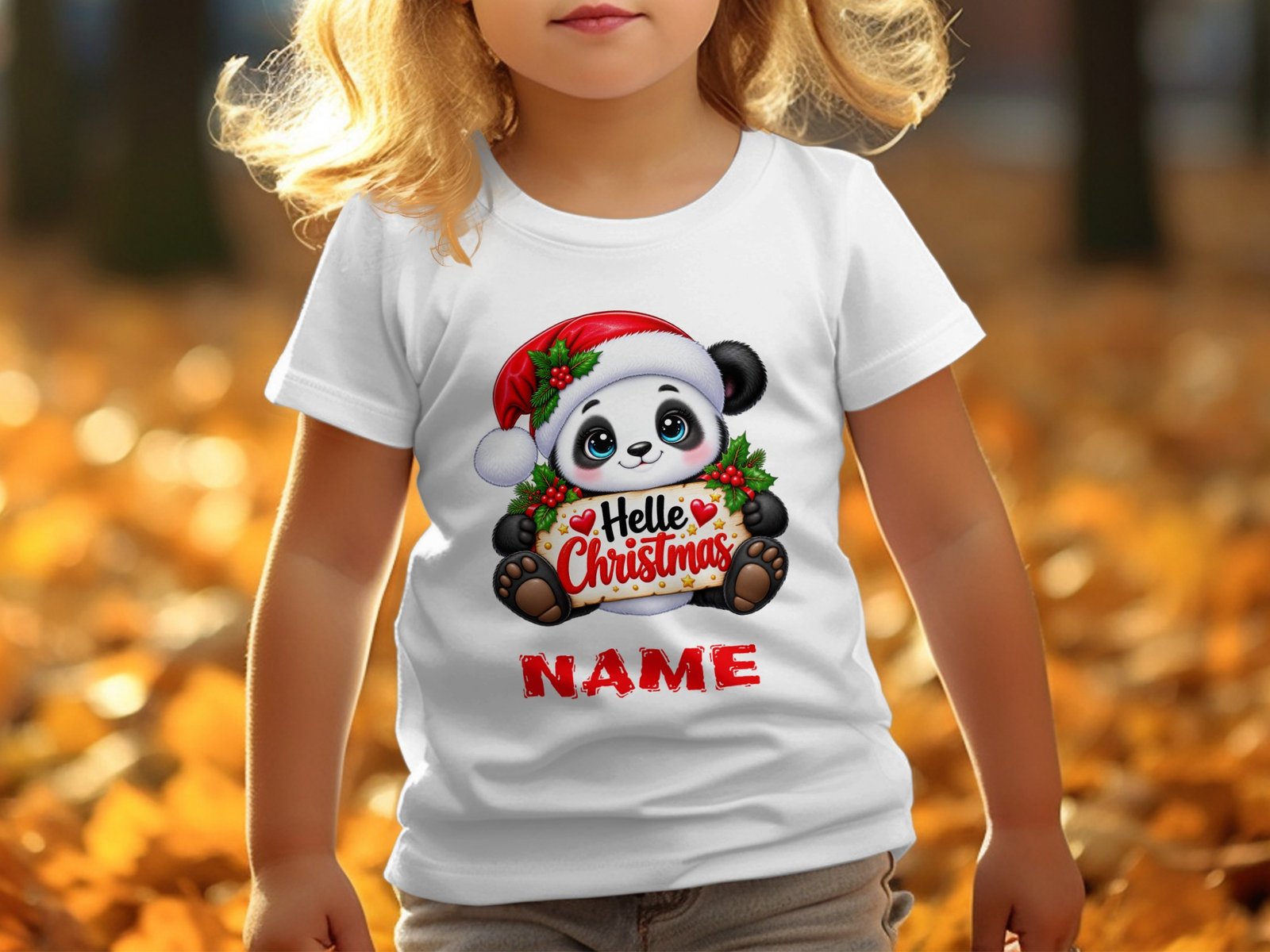 Hello Christmas Panda Tee - Image 4