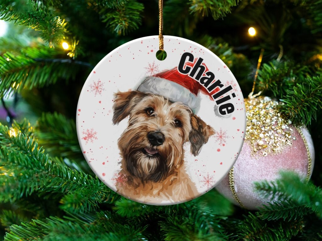 Custom Scruffy Terrier Christmas Ornament