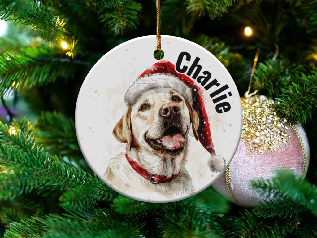 Personalized Yellow Lab Christmas Ornament