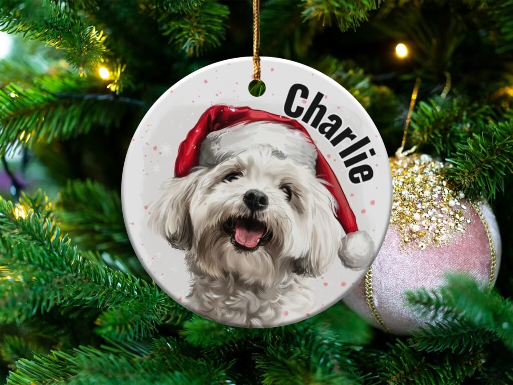Custom Dog Christmas Ornament - Festive Pet Keepsake