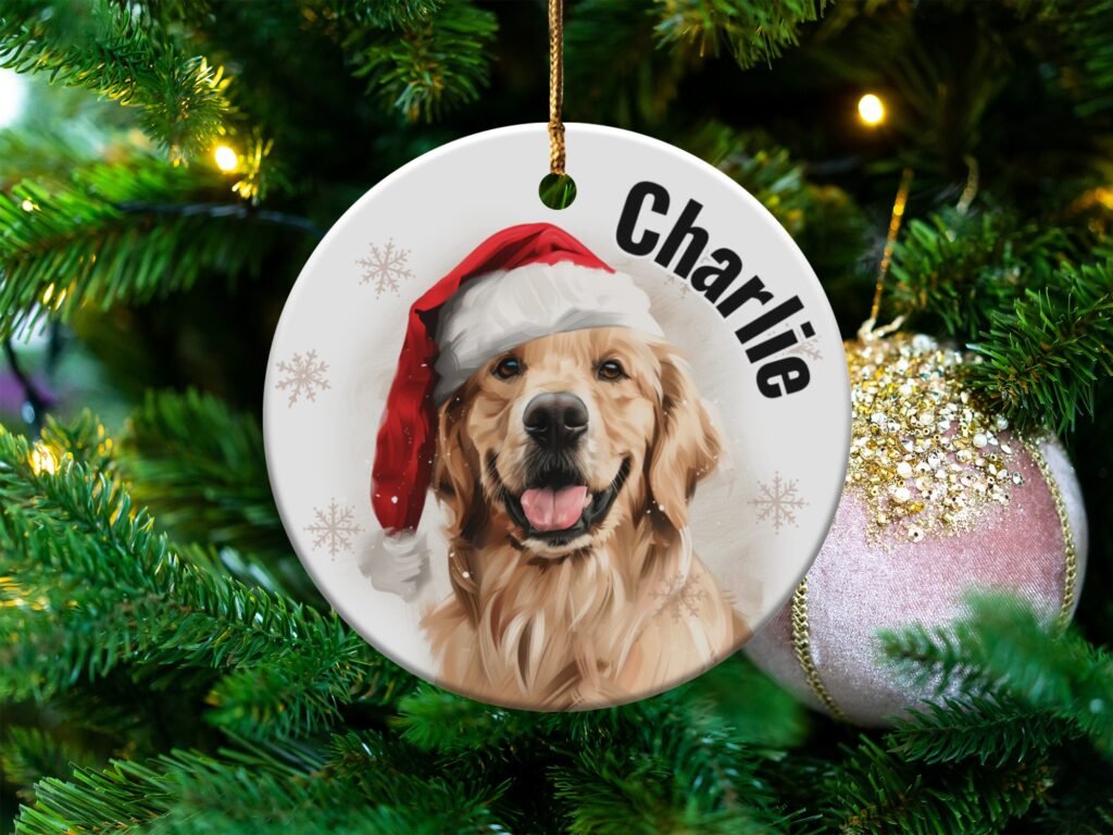 Personalized Golden Retriever Christmas Ornament