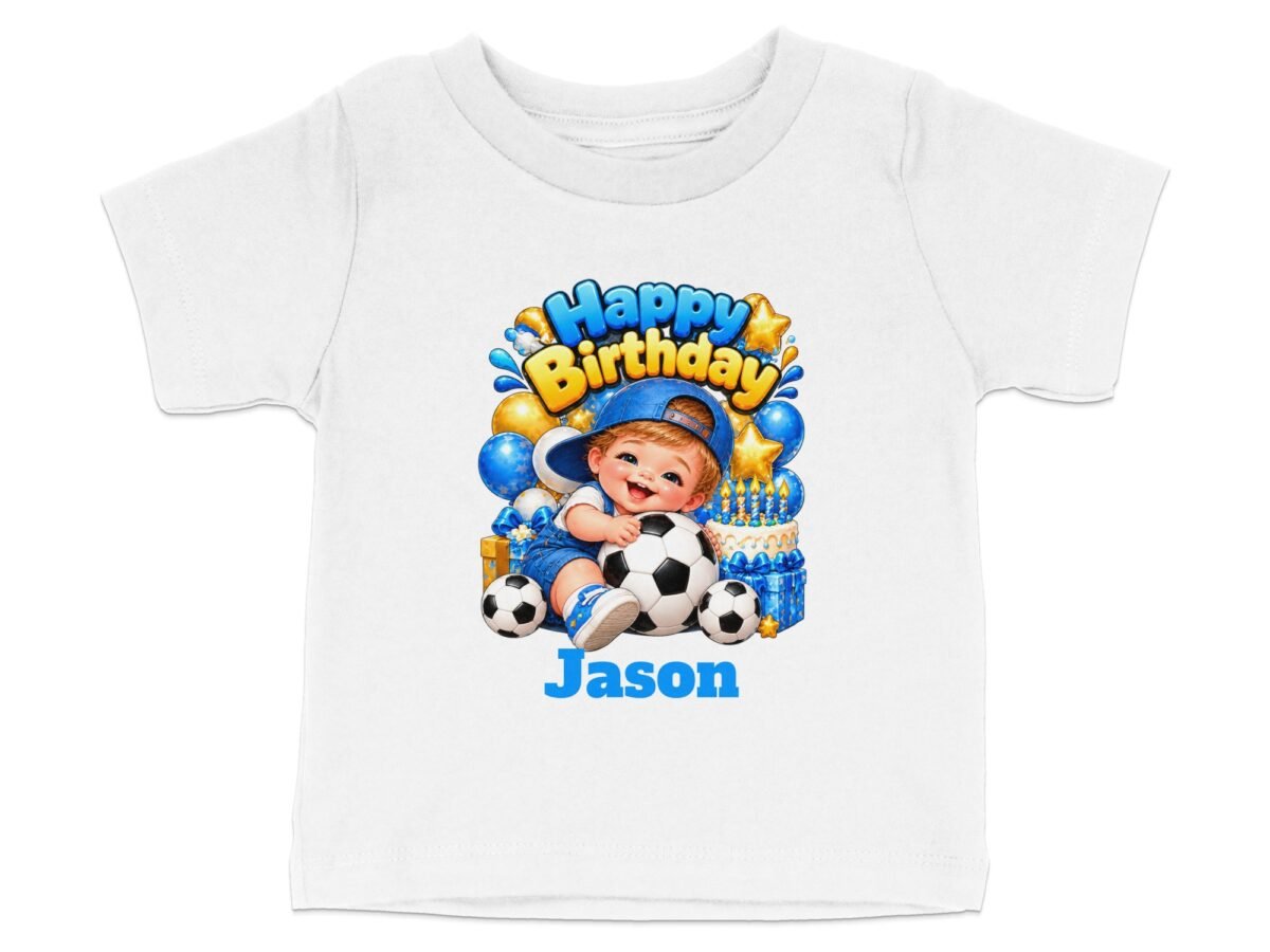 Personalized Boys Soccer Birthday T-Shirt