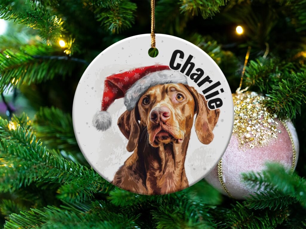 Custom Vizsla Dog Christmas Ornament