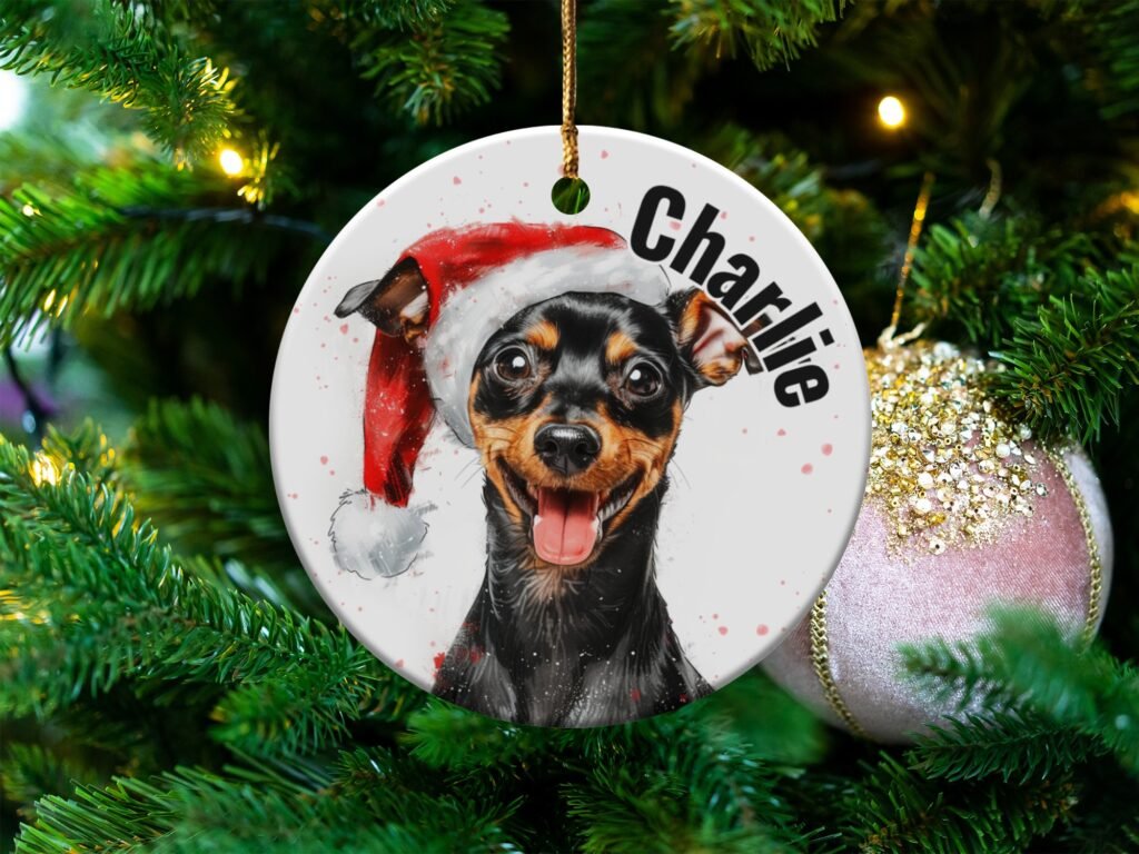 Miniature Pinscher Santa Christmas Ornament