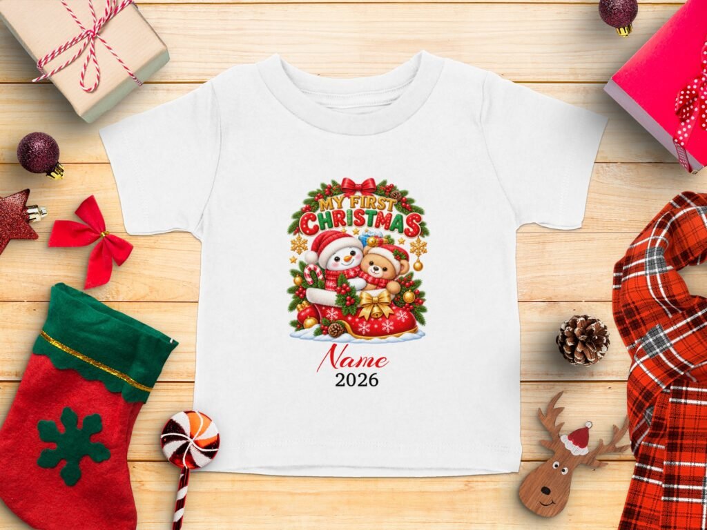 My First Christmas Snowman & Bear T-Shirt