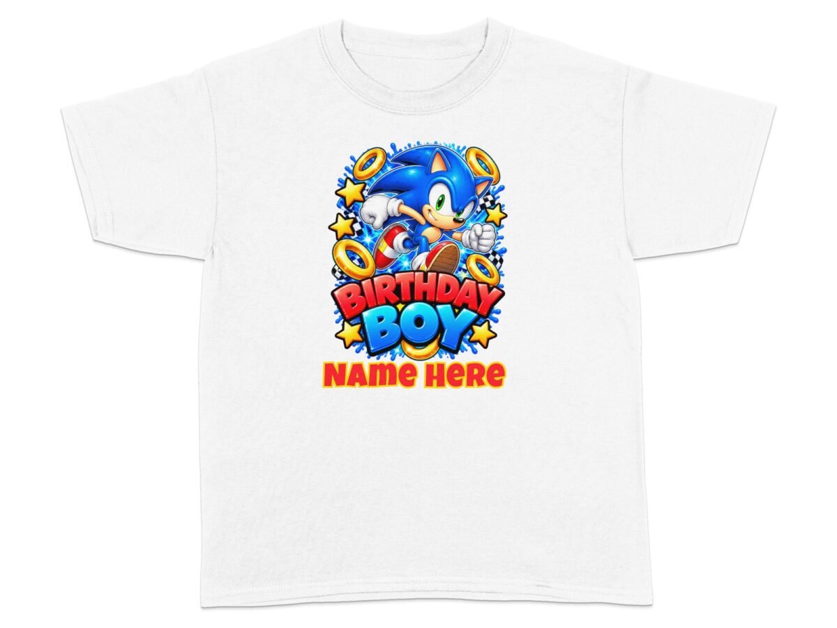 Custom Sonic Birthday Boy T-Shirt