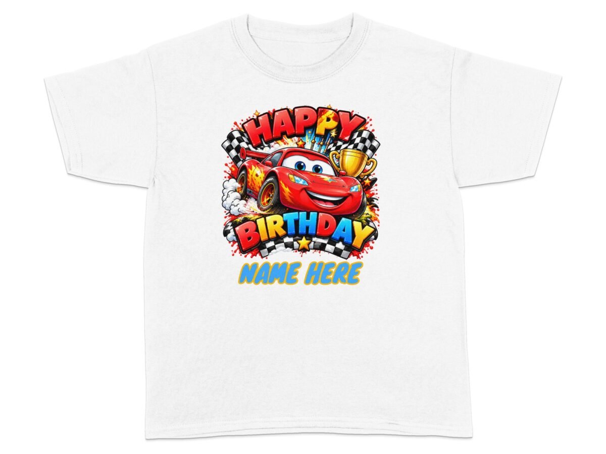 Personalized Race Car Birthday T-Shirt