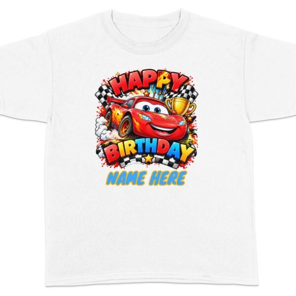 Personalized Race Car Birthday T-Shirt