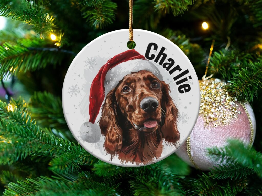 Custom Irish Setter Christmas Ornament