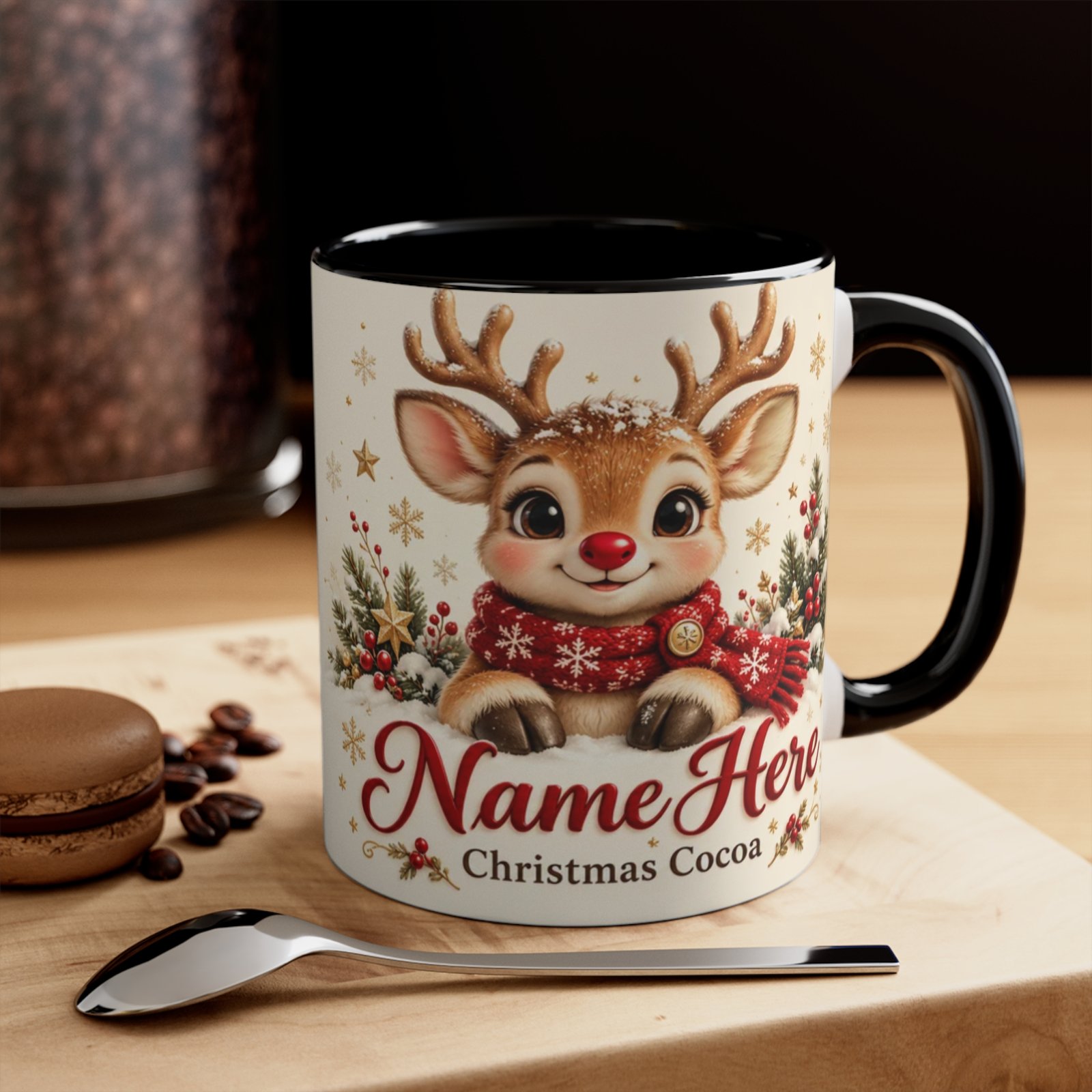 Personalized Reindeer Christmas Cocoa Mug - Image 9