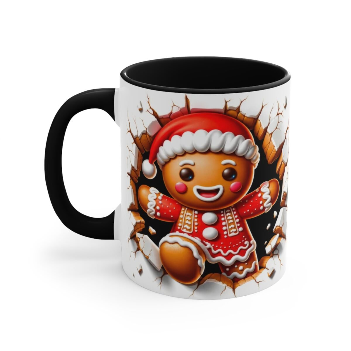 3D Breakthrough Gingerbread Man Holiday Mug