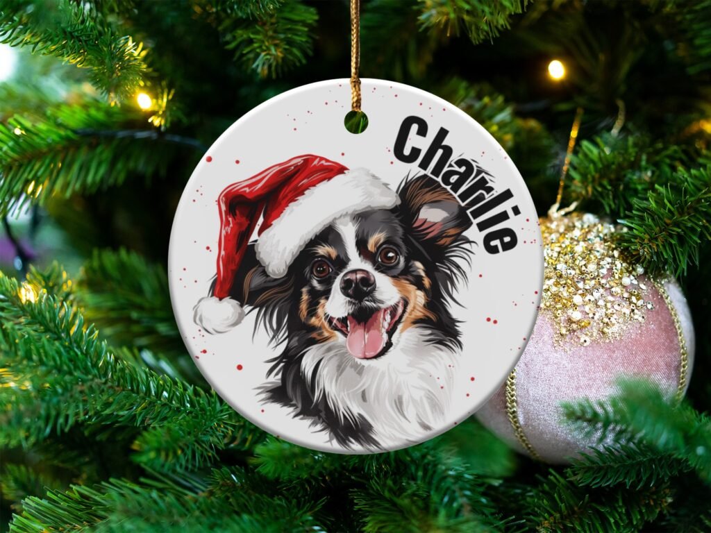 Personalized Santa Dog Christmas Ornament