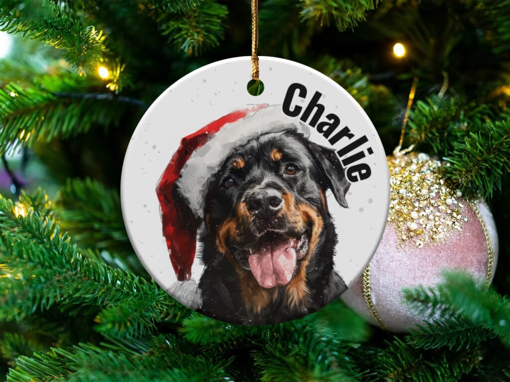 Personalized Rottweiler Christmas Ornament